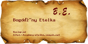 Bogdány Etelka névjegykártya