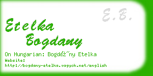 etelka bogdany business card